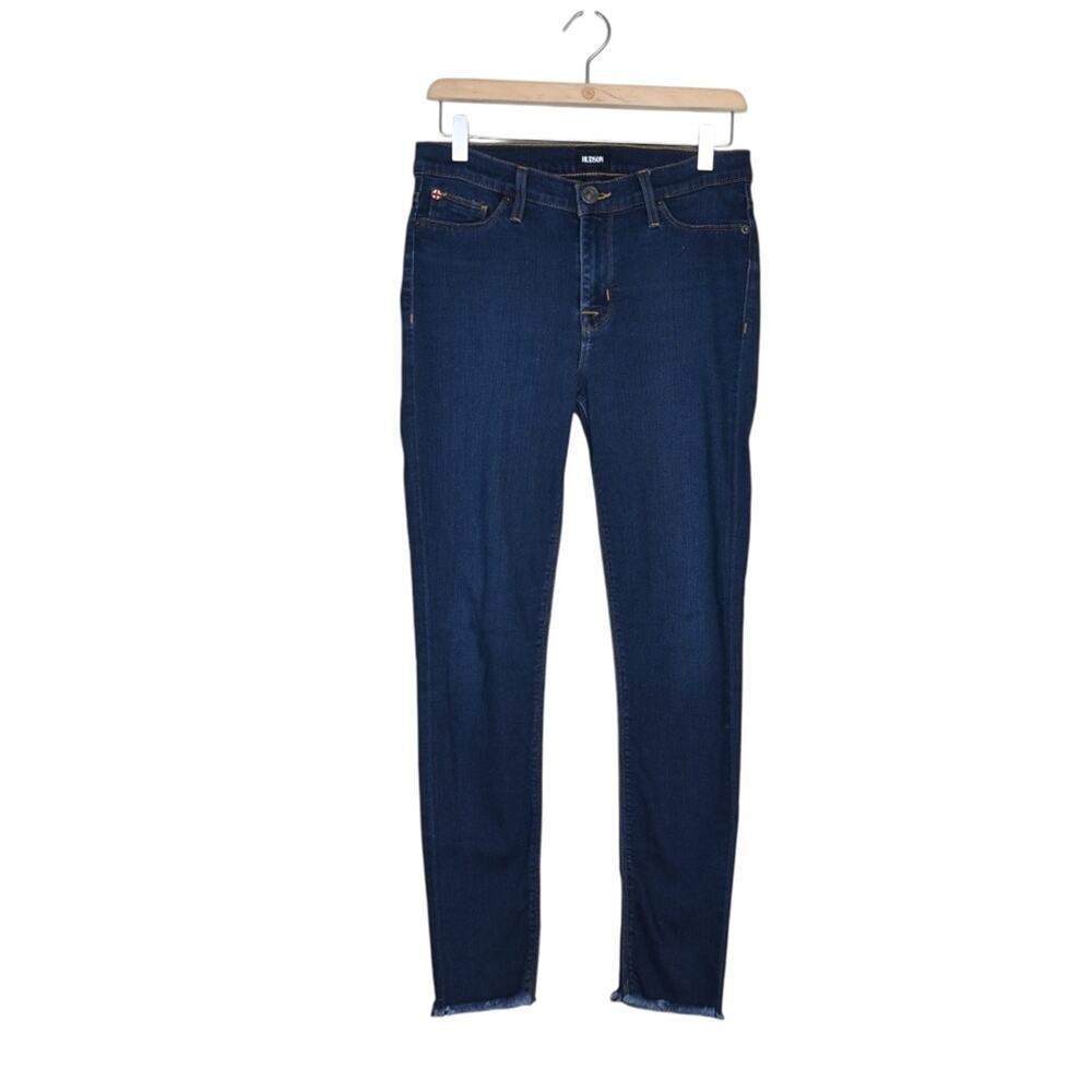 Hudson Womens 29 Nico Midrise Ankle Raw Hem Super Skinny Jean